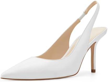 Trish Lucia レディース スリングバック ポインテッドトゥ スティレットパンプス スリッポン ハイヒール オフィス レディース サンダル パーティー プロム ドレスシューズ
