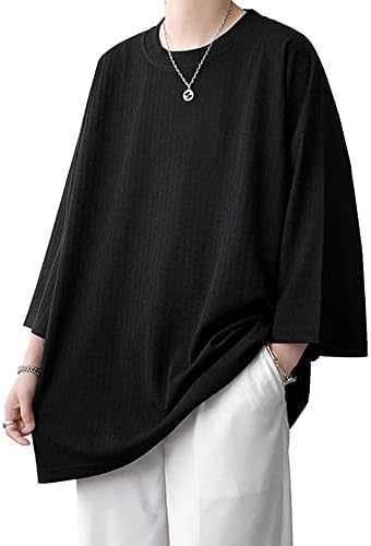 GUTHONG Men's Short Sleeve T-Shirt, Round Neck, Stylish, Solid, Half Sleeve, Large, Large, Lightweight, Soft, Silhouette, Stylish, Fashionable, Men's T-Shirt, Spring and Summer Clothes